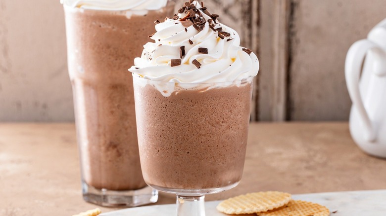 Frappe with whipped cream