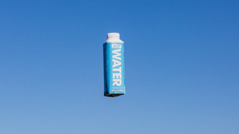 JUST Water bottle with blue background