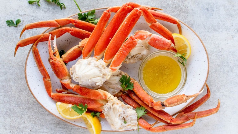 snow crab legs with butter