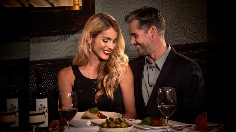 Couple eating at Morton's