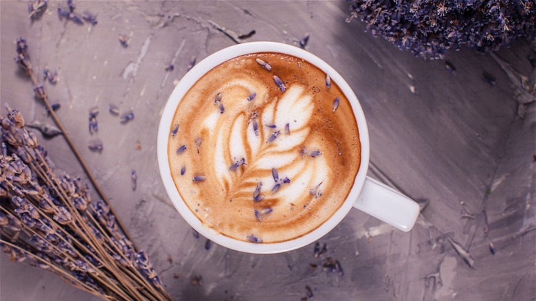 Latte with lavender in it