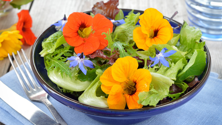 edible flower salad