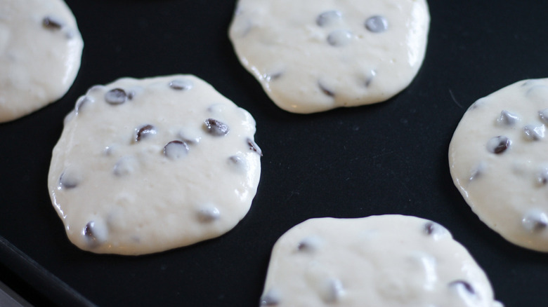 Pancakes on a griddle