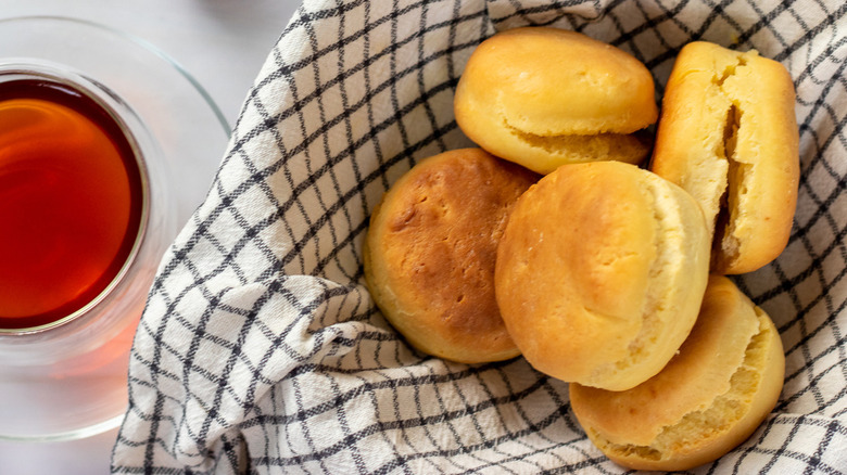 sourdough biscuits in basket