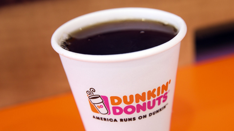 Dunkin' coffee cup without lid