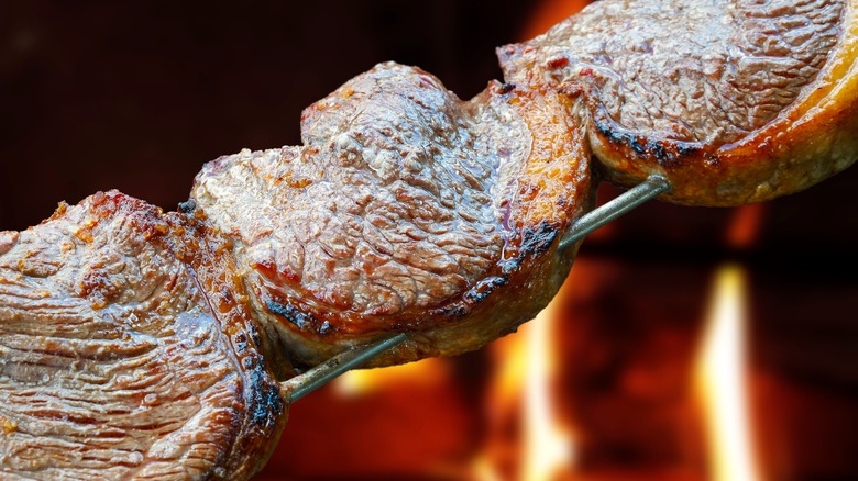 Picanha steaks on skewer