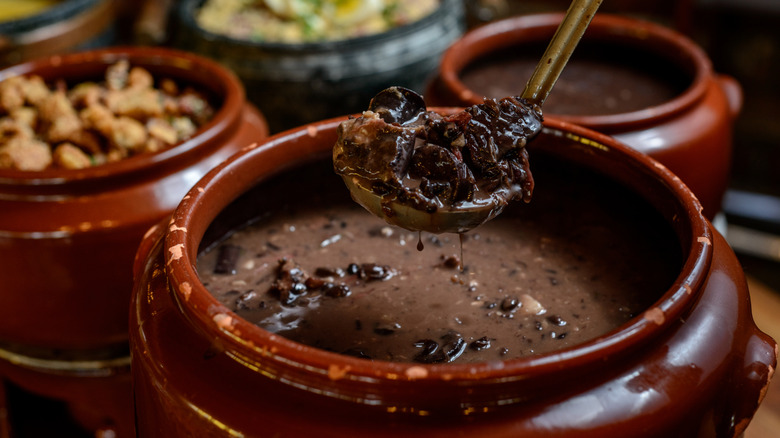 Authentic Brazilian feijoada on a table