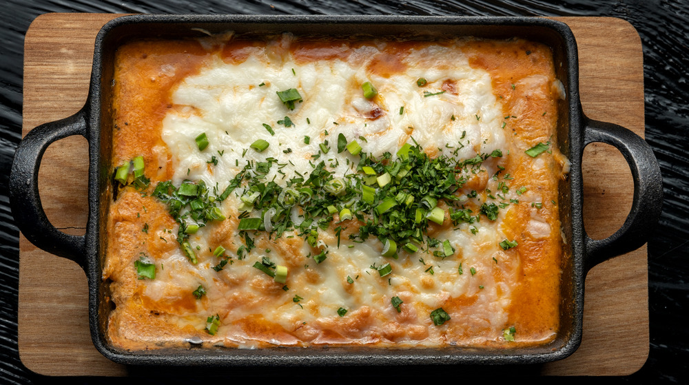 Lasagna in cast iron pan