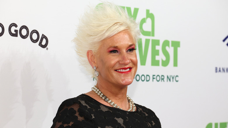 celebrity chef Anne Burrell smiling at publicity event