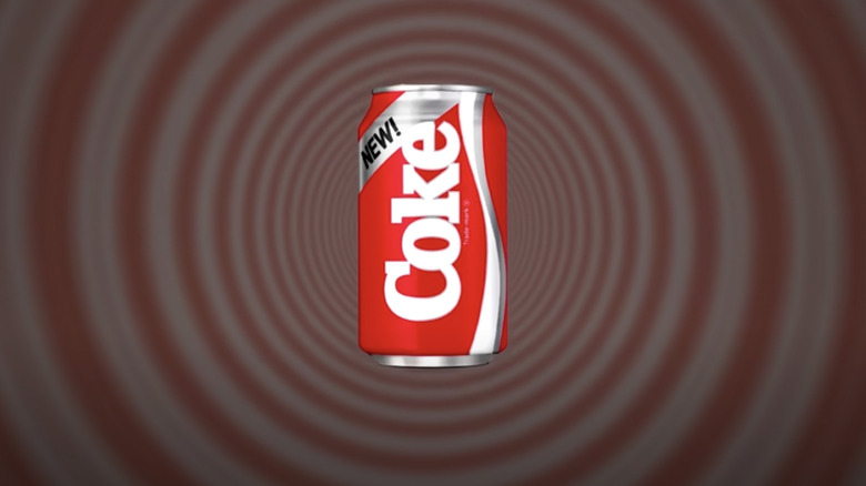 New Coke can with swirly background