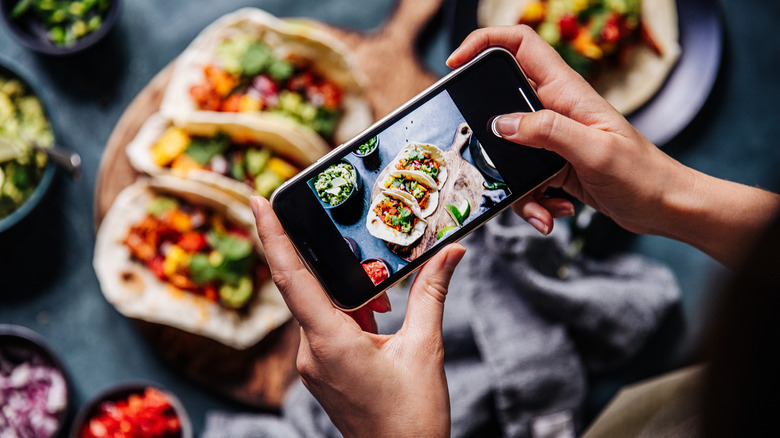 taking picture of food