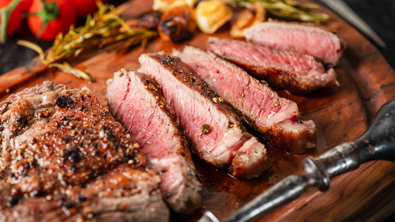 Steak on a board
