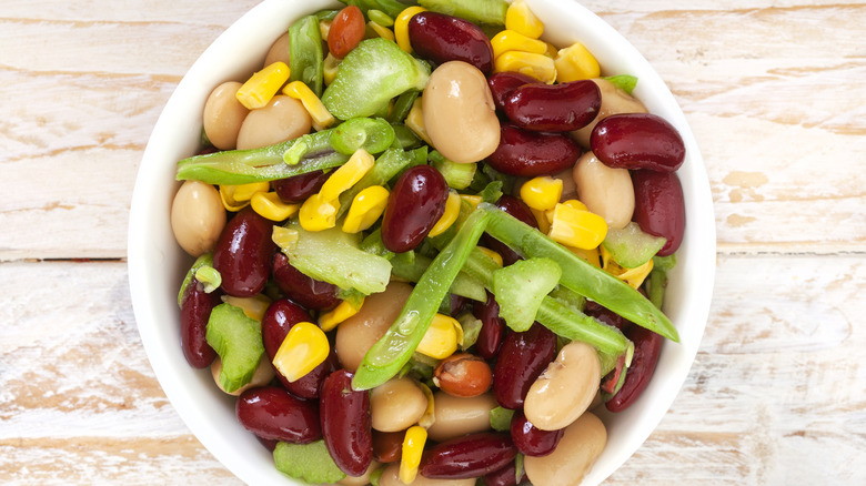 Bean salad with corn and green beans