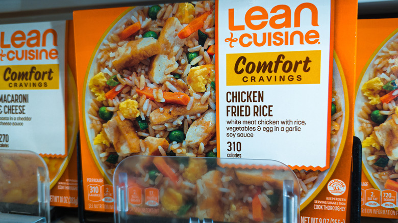 Lean Cuisine boxes in the grocery store