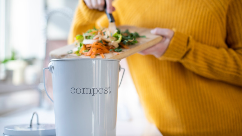 compost pail in action