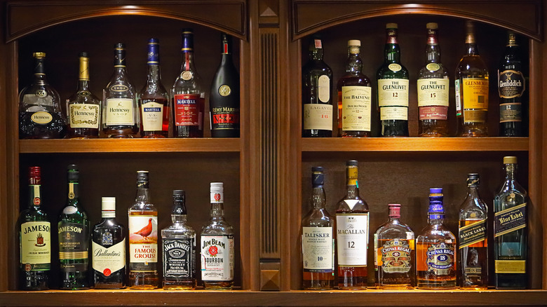 stocked liquor cabinet