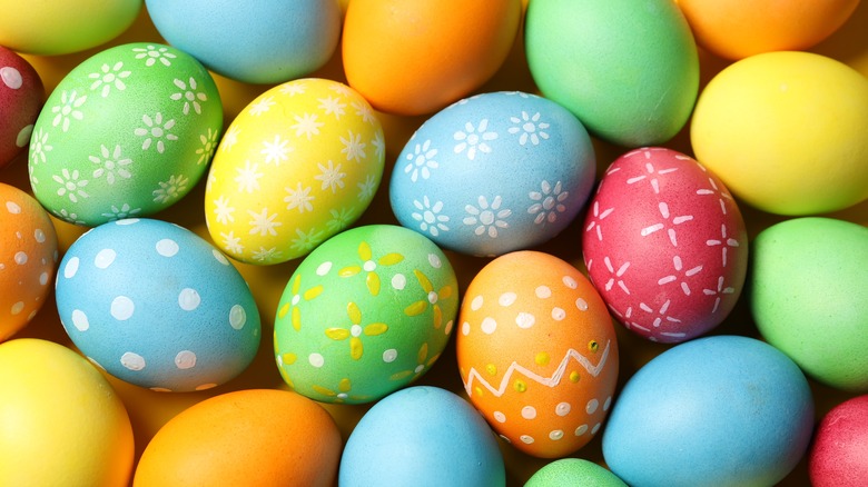 colorful hard boiled Easter eggs
