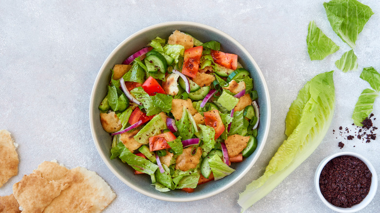 A bowl of fattoush