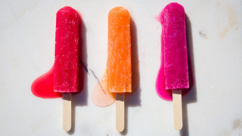 Melting popsicles on counter