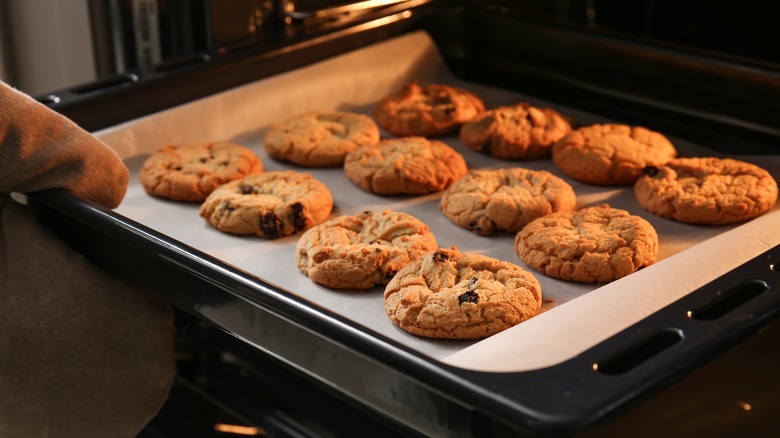 baking cookies in the oven