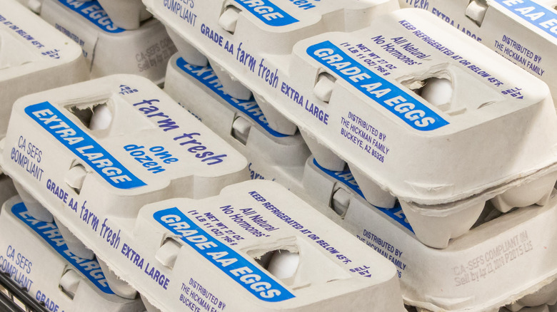 Boxes of Grade AA eggs