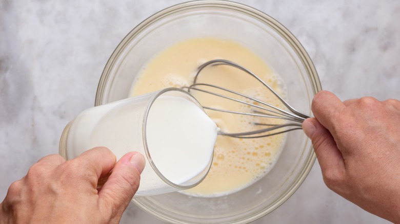 Whisking eggs