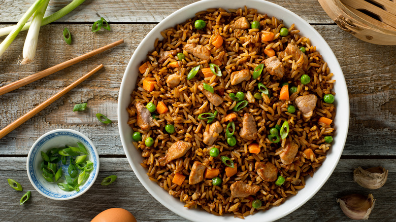 fried rice with colorful vegetables