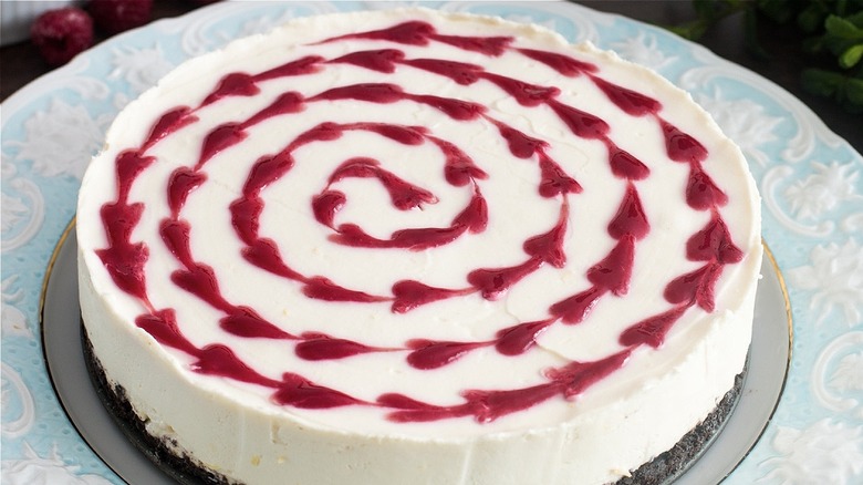 Cheesecake with heart swirl