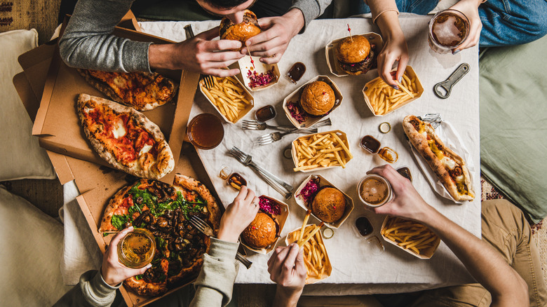 people eating fast food