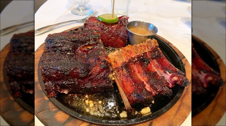 Perry's Steakhouse carved pork chop plate