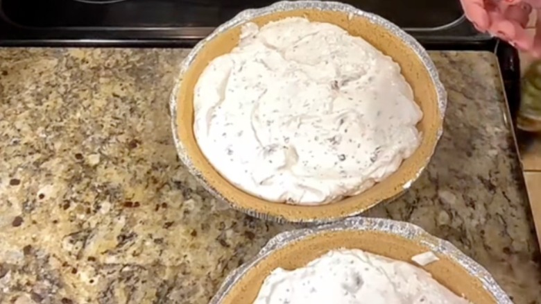 Homemade cherry nut pie