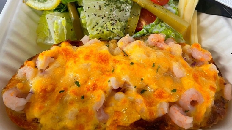Oregon pink shrimp melt with green salad