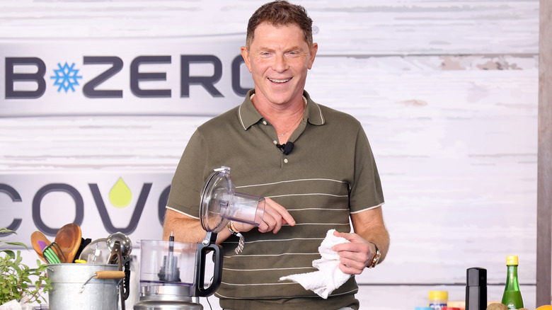 Bobby Flay doing a cooking demonstration