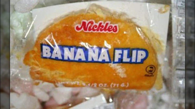 Nickles bakery banana flip sweet wrapped in platic