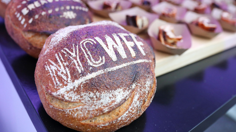 NYCWFF logo on piece of bread