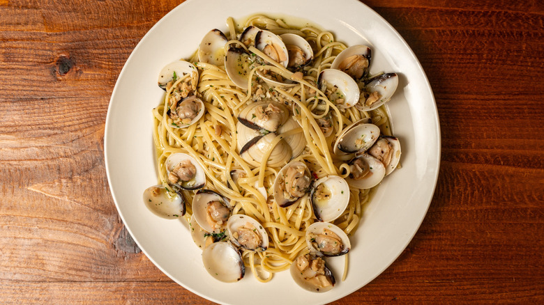 Plate of linguine and clams