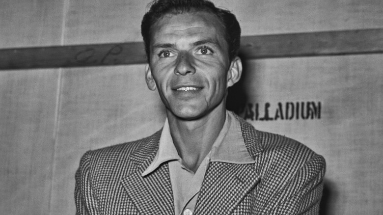 Frank Sinatra smiling at an early gig in London