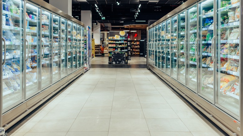 supermarket freezer aisle