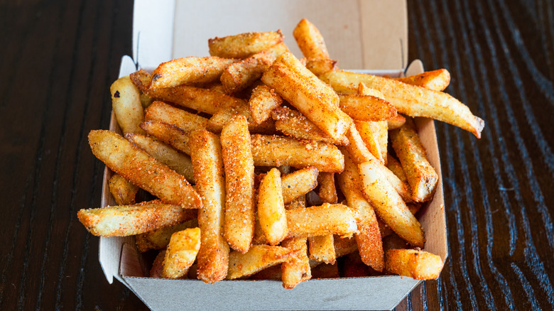 Box of seasoned french fries