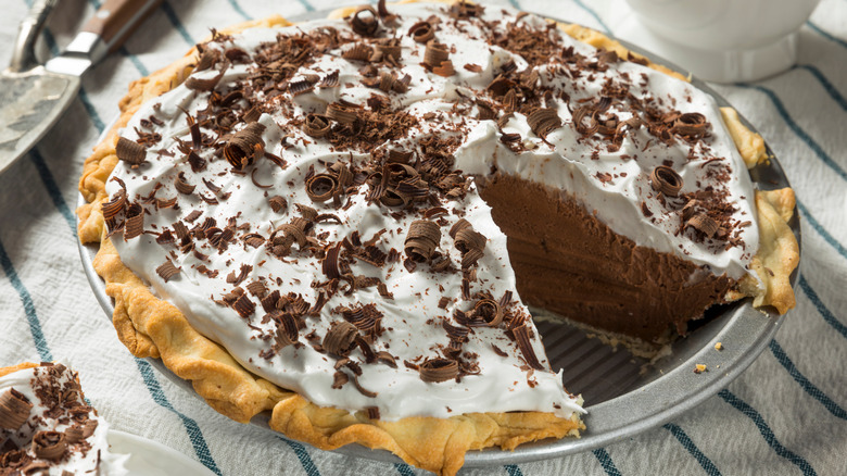 French silk pie without a slice