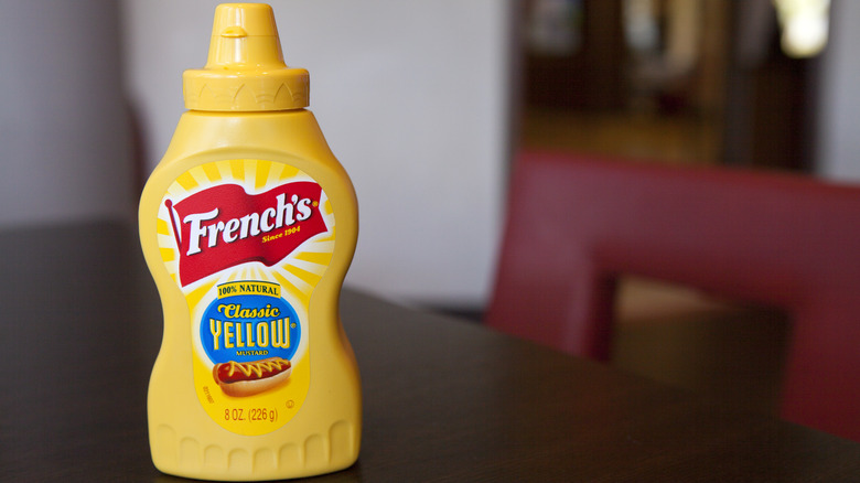 French's yellow mustard on table