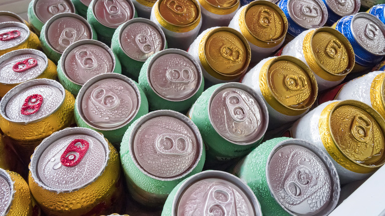 Canned cocktails in a cooler