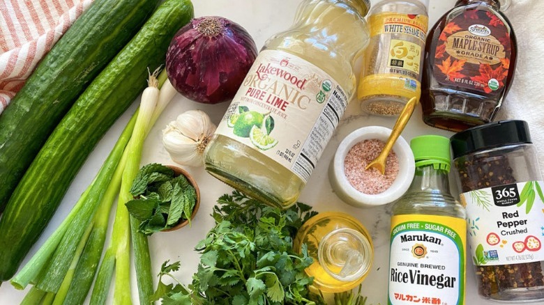 ingredients for cucumber salad