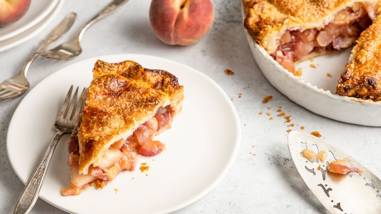 peach pie on a plate 