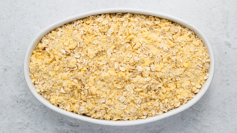uncooked plum crumble