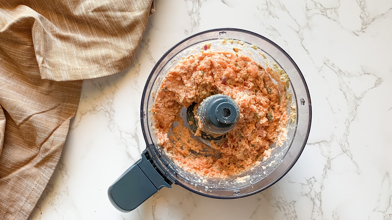 Fresh Salmon Burgers Recipe salmon in a food processor 