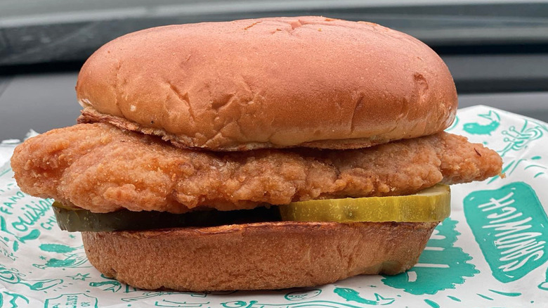 Breaded flounder sandwich from Popeyes