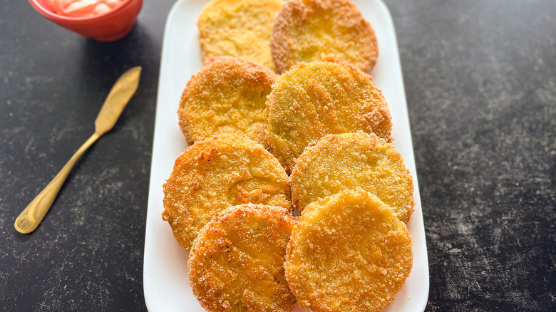 fried tomatoes on white plate