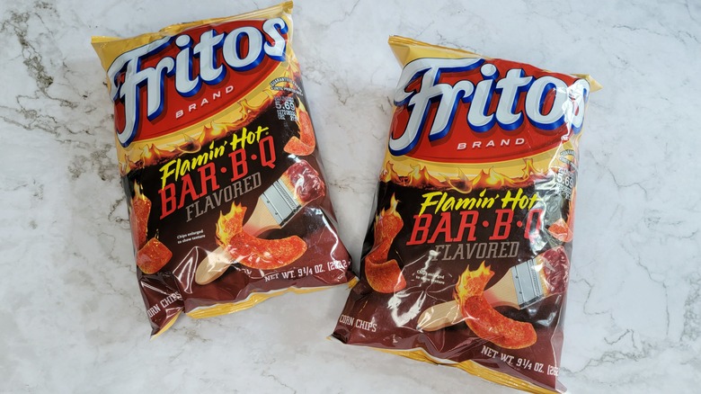 two bags of hot Fritos