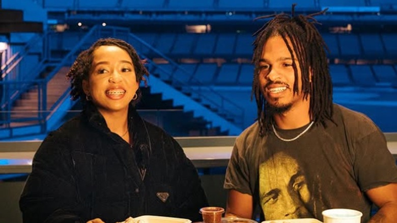 Keith Lee and wife dining